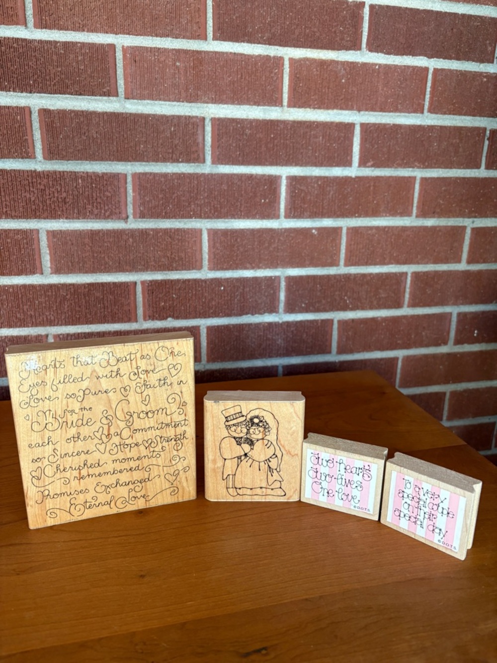Lot of 4 Wedding themed rubber stamps